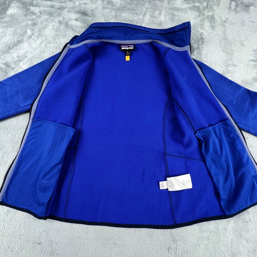 Patagonia Tech Fleece Jacket Full Zip Harvest Moon Blue Womens XS Ski Hike Gorp - Picture 8 of 12